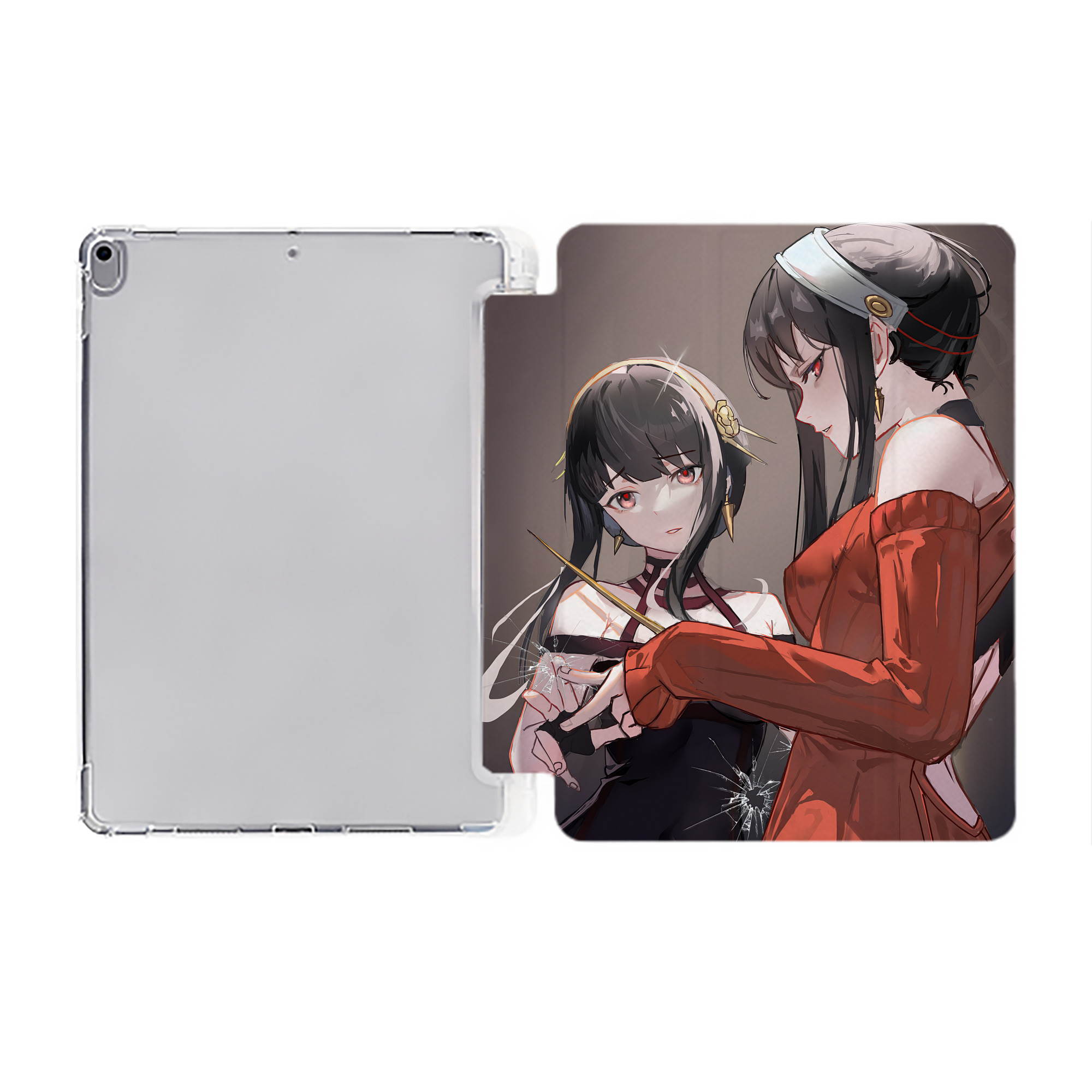 （画像用） SPY×FAMILY间谍家家酒 IPad ケース ペン収納付き 三つ折りスタンド PUレザー×シリコン 対応機種9.5/10.5/10.9インチ